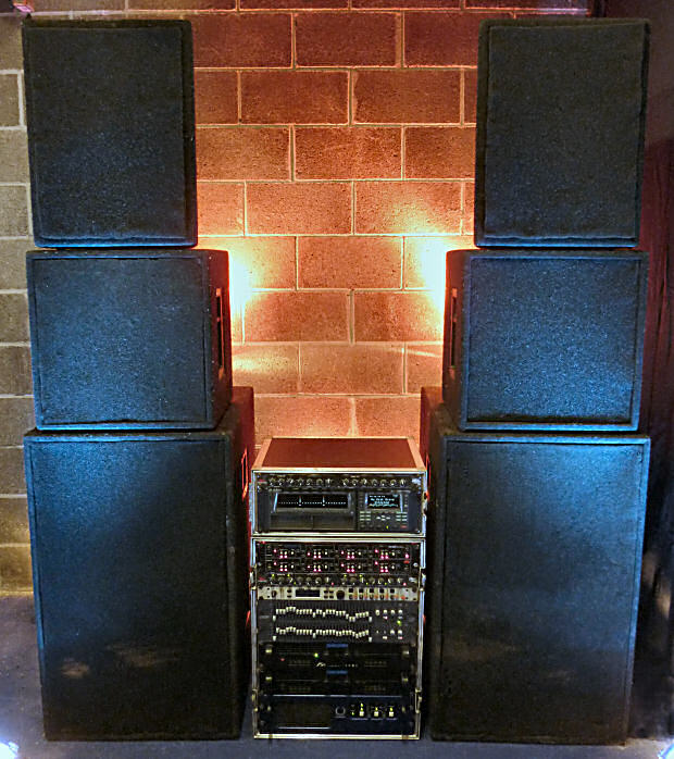 Opus and Celestion PA Cabinets with Amp Rack